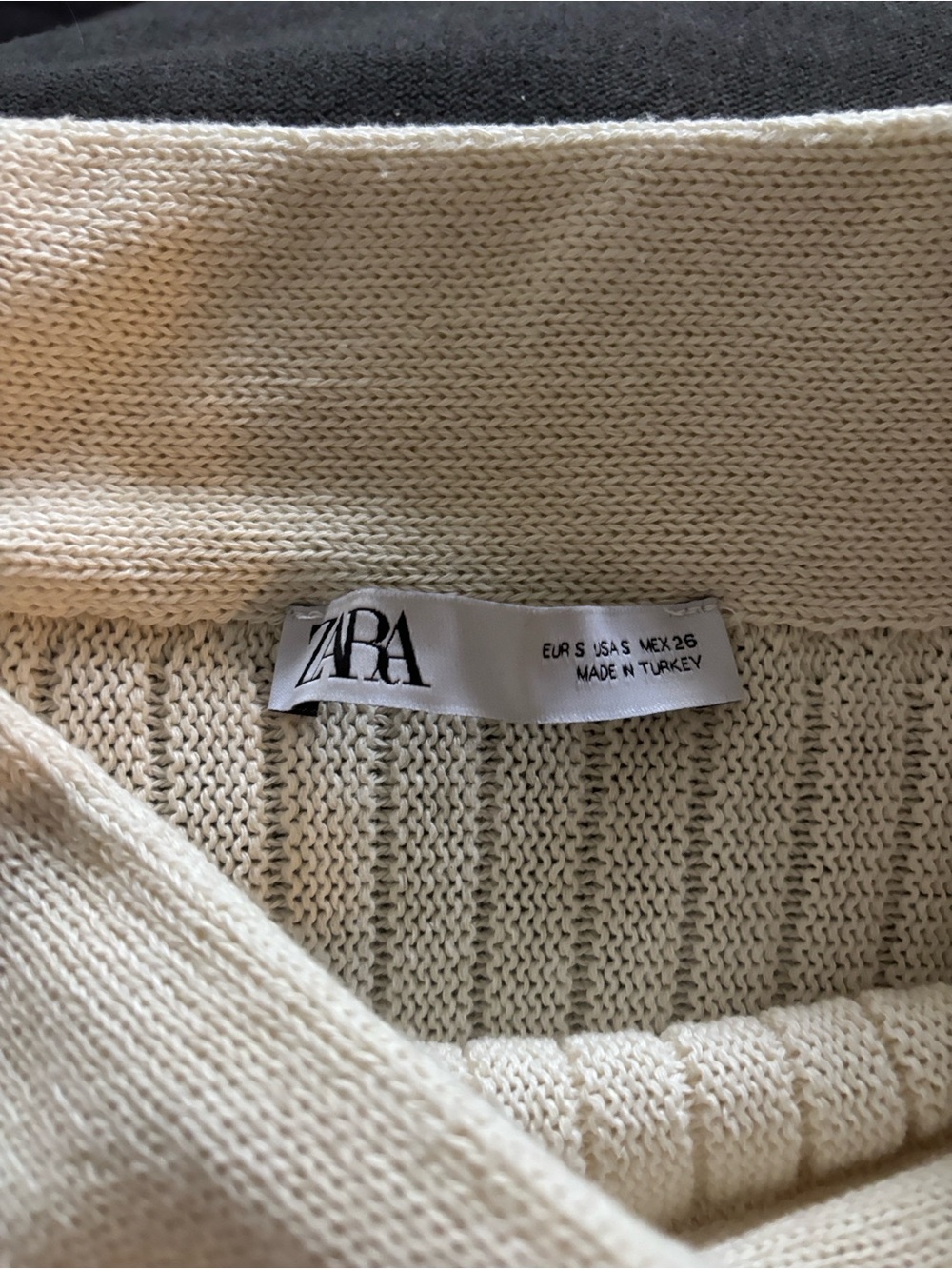 Zara Cream Ribbed knit skirt